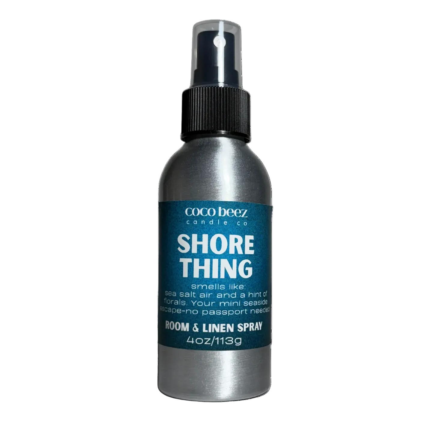Room spray with Shore Thing on the label sea salt & orchid scent