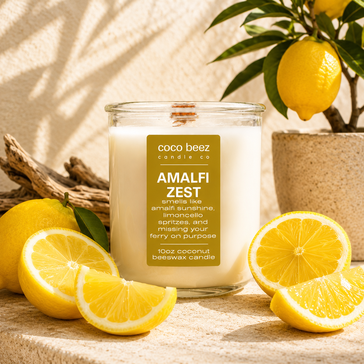 Lemon sugar candle called Amalfi Zest
