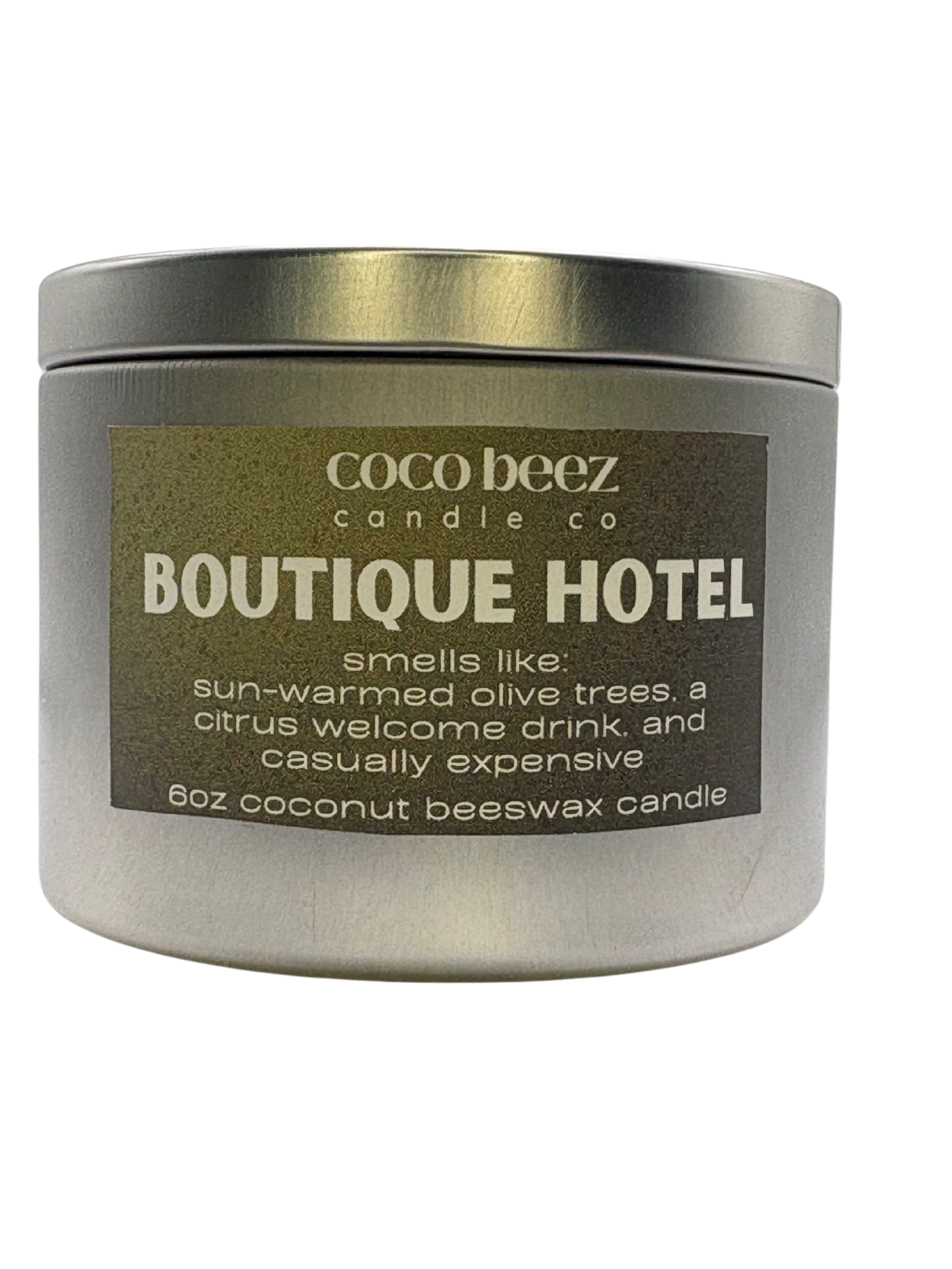 Boutique Hotel Travel Candle Olive Leaf and Citron