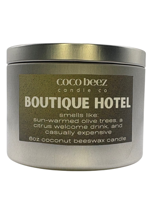Boutique Hotel Travel Candle Olive Leaf and Citron