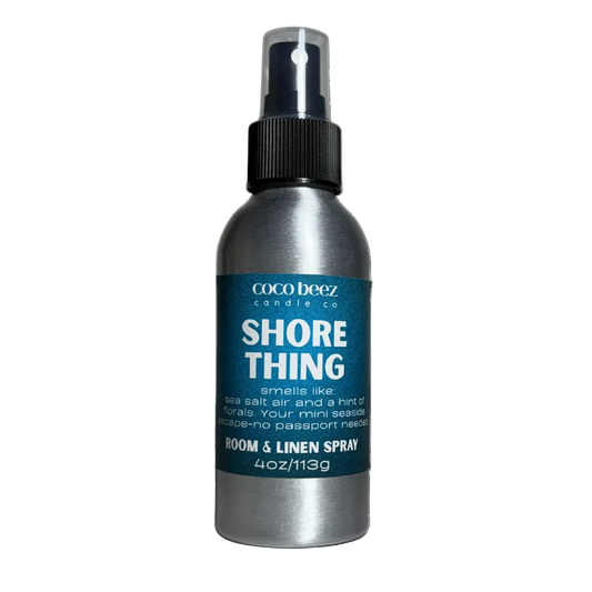 Room spray with Shore Thing on the label sea salt & orchid scent