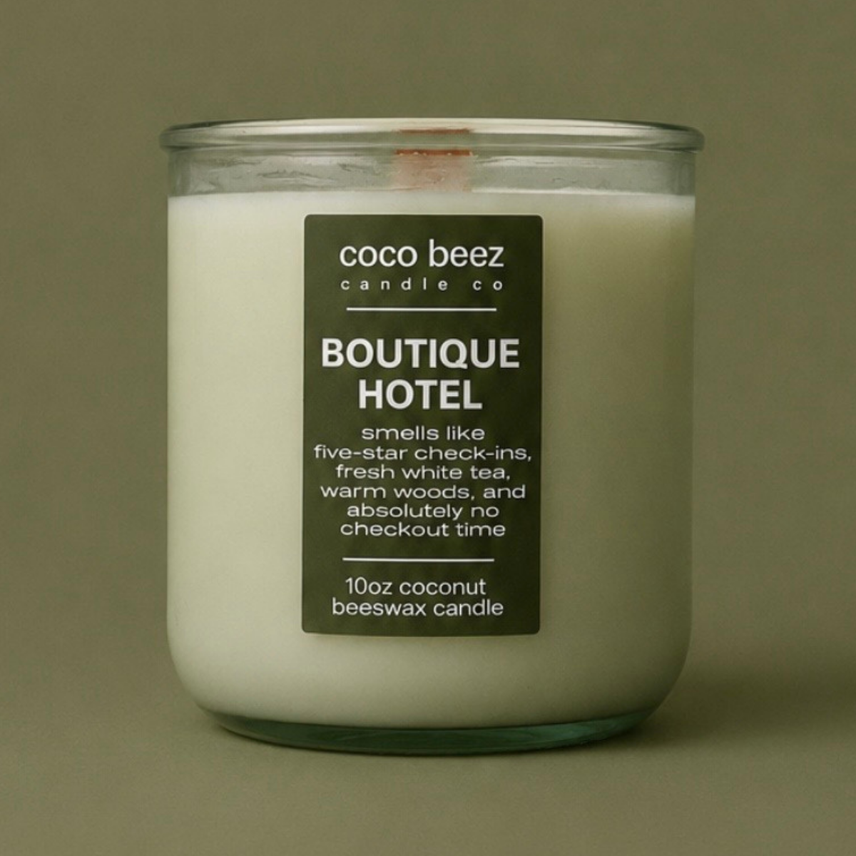 White tea sage and ginger candle called Boutique Hotel