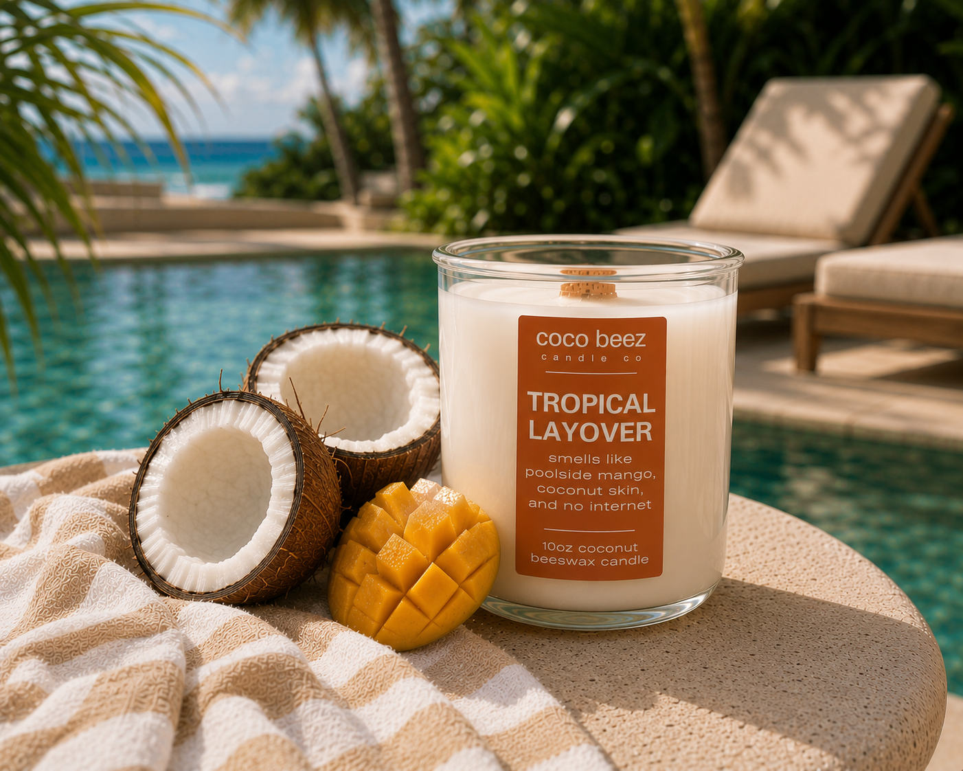mango coconut milk candle called tropical layover